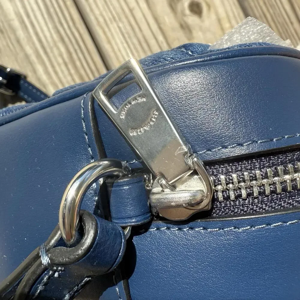 Coach Mini Jamie Camera Bag With Quilting Silver/Denim $328 - Picture 8 of 11
